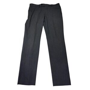 Victor Emmanuel‎ Modern Fit Men's Dress Pants Gray Plaid Flat Front Size 36x32